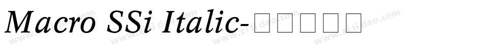 Macro SSi Italic字体转换